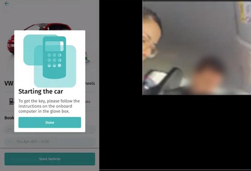 Ridecloud mobility app user test in the car
